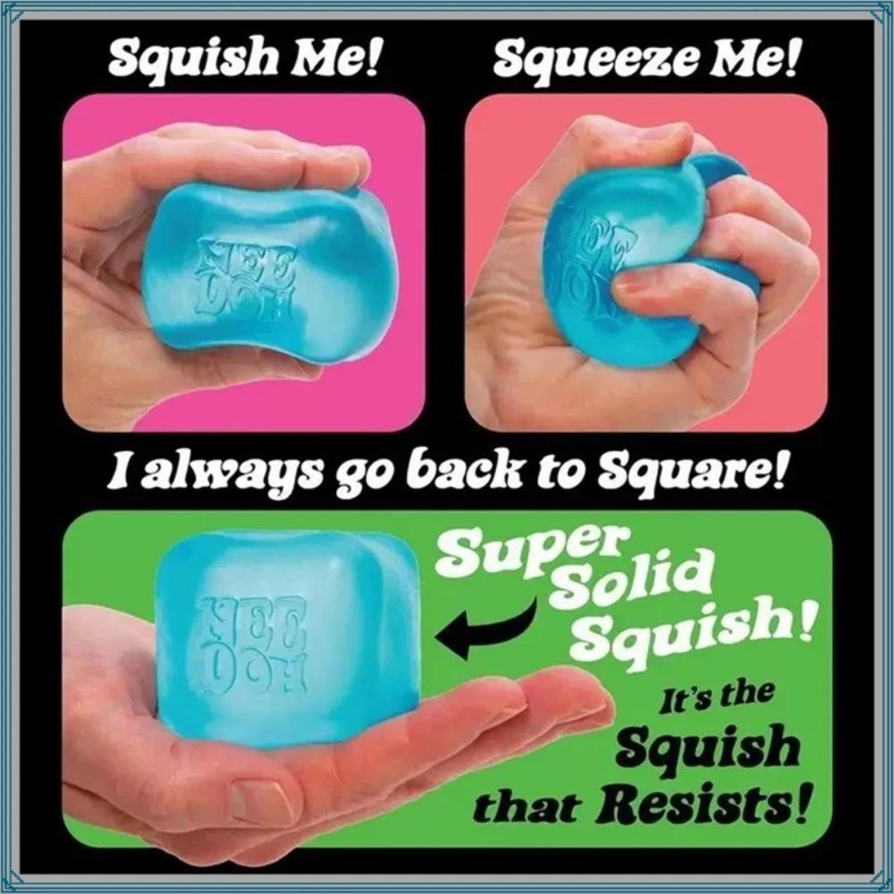 Needoh Nice Cube Sensory Stress Reliever Fidget Tool for Anxiety & Focus Sensory Cube Squeeze Squishy Toy for Adults & Kids Gift