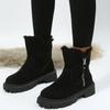 Women's New Winter Fur Lined Integrated Snow Boots Fleece Lined Casual Martin Ankle Boots Warm Cotton Shoes
