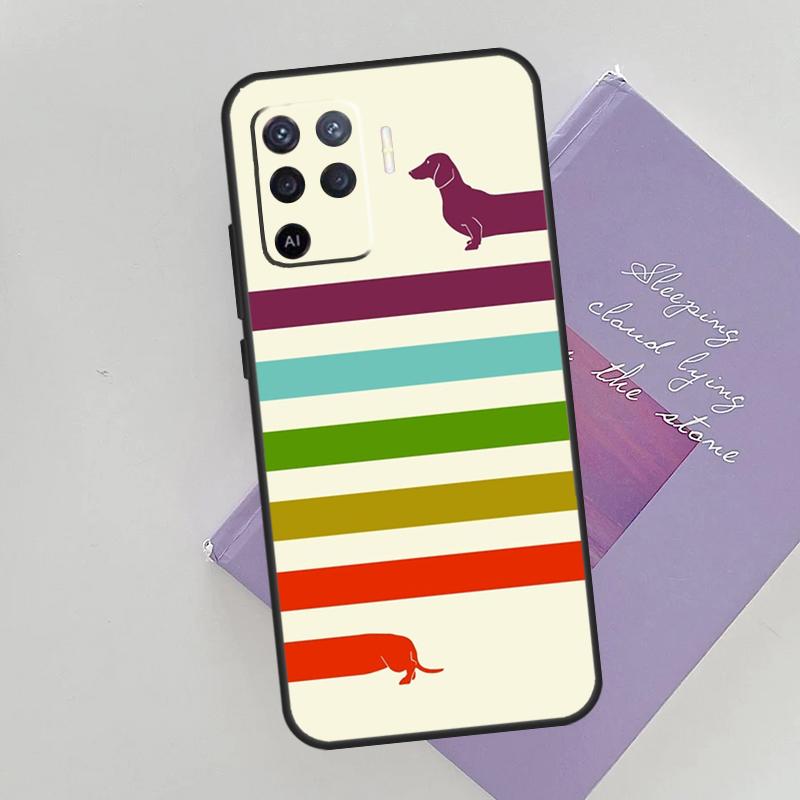 Dachshund Sausage Dog Puppy Phone Case For Oppo A74 A53 A54 A94 A15 A16 A17 A52 A72 A76 A96 A57S A58 A78 A98 Back Cover