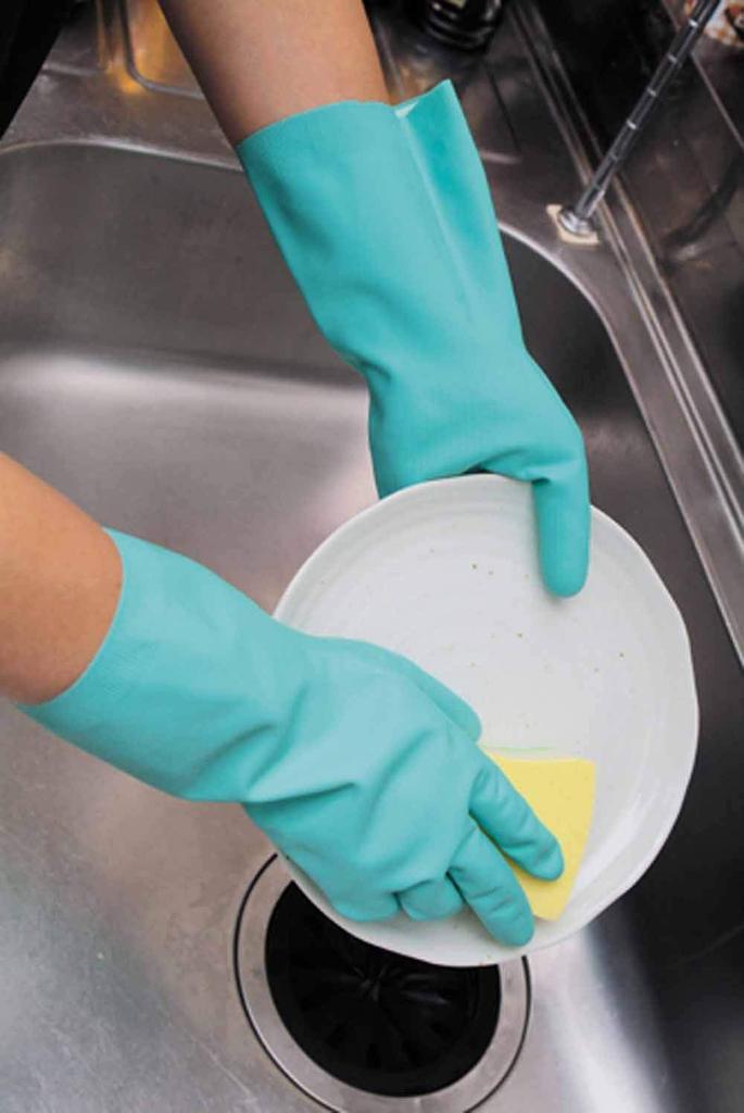 Dunlop Home Products Handschuhe Naturkautschuk Weich und Langlebig Grün L Küche Geschirrspülen Reinigen 10er-Set SP-8