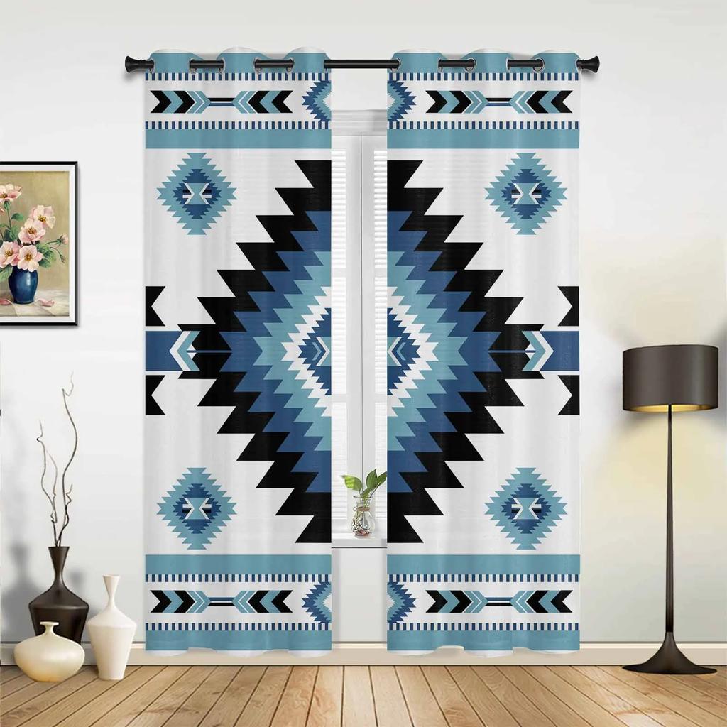 Indian Flowers Window Curtains Home Decoration Living Room Curtains Custom Window Treatments Drapes Cortinas For Kitchen Bedroom