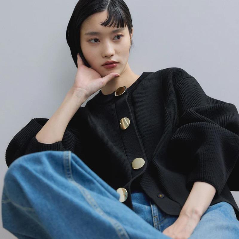 

Женский кардиган в корейском стиле, осенне-зимний, однотонный, с круглым вырезом, абрикосовый, черный, серый, вязаный, верхняя одежда, с длинным рукавом, теплый, для офиса, вязаное пальто One Size чёрный