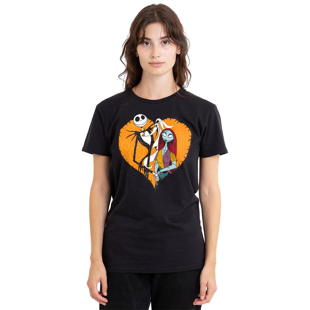 The Nightmare Before Christmas Unisex Adult Jack Sally Heart T-Shirt