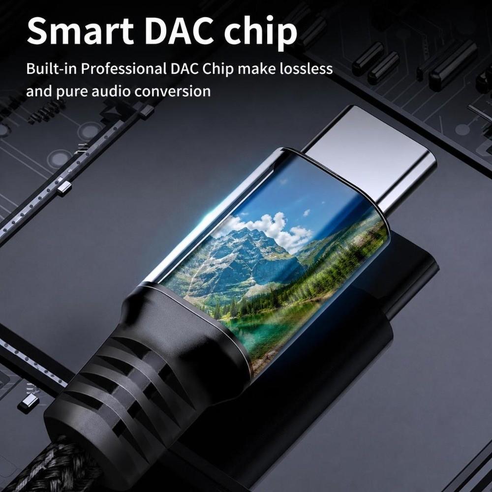 Dual Type-C Port Type-C Audio Adapter Type-C Splitter Dongle  Music Calls Video