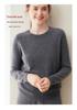 Lekasha Women's 100% Pure Cashmere 12-Gauge Knitted Round Neck Sweater
