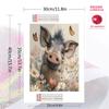 Warthog and flowers Pattern  3pcs 100% Round Full Drill 5D DIY Diamond Painting Embroidery Cross Stitch Rhinestone Décor