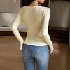 Y2K Cream Yellow Sweet Academic Style Top - Cross-border Sunshine Girl's Christmas Autumn Fashion for Women