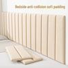Tatami Padded Headboard: Soft, Anti-collision, Self-adhesive, Waterproof Wallpaper for Children's Room Wall.