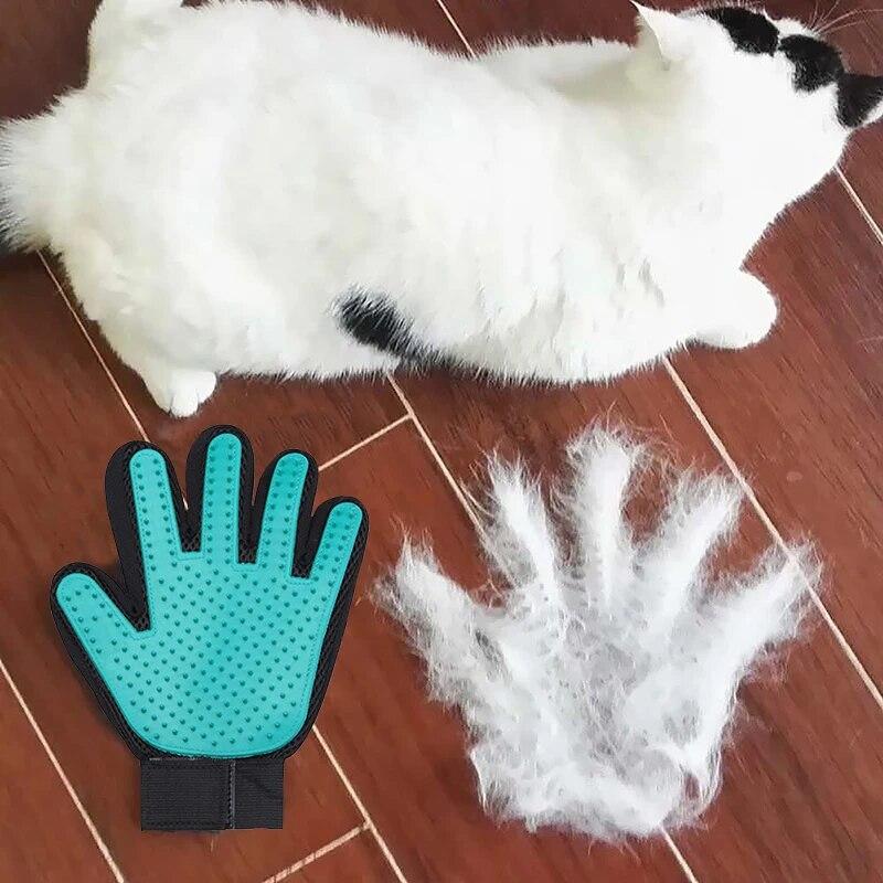2PCS Pet Grooming Glove Effective Massage for Dog Cat Hair Remove Gloves Dog Gentle Deshedding Cleaning Brush Cepillo Para Perro
