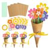 24pcs Mothers Day Flower Bouquets Craft Kits for Kids Christmas Birthday Card