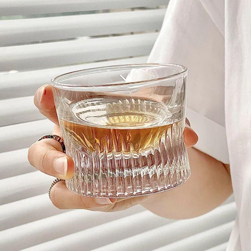 Novel Crystal  Glass Cup Thick Pink Ladies Wineglass Whisky Puck Transparent Brandy Cup Ice Coffee Cup