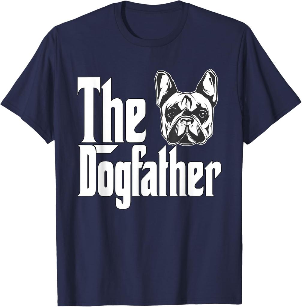 The Dogfather French Bulldog Graphic Tee Mens Casual Breathable Short Sleeve TShirt