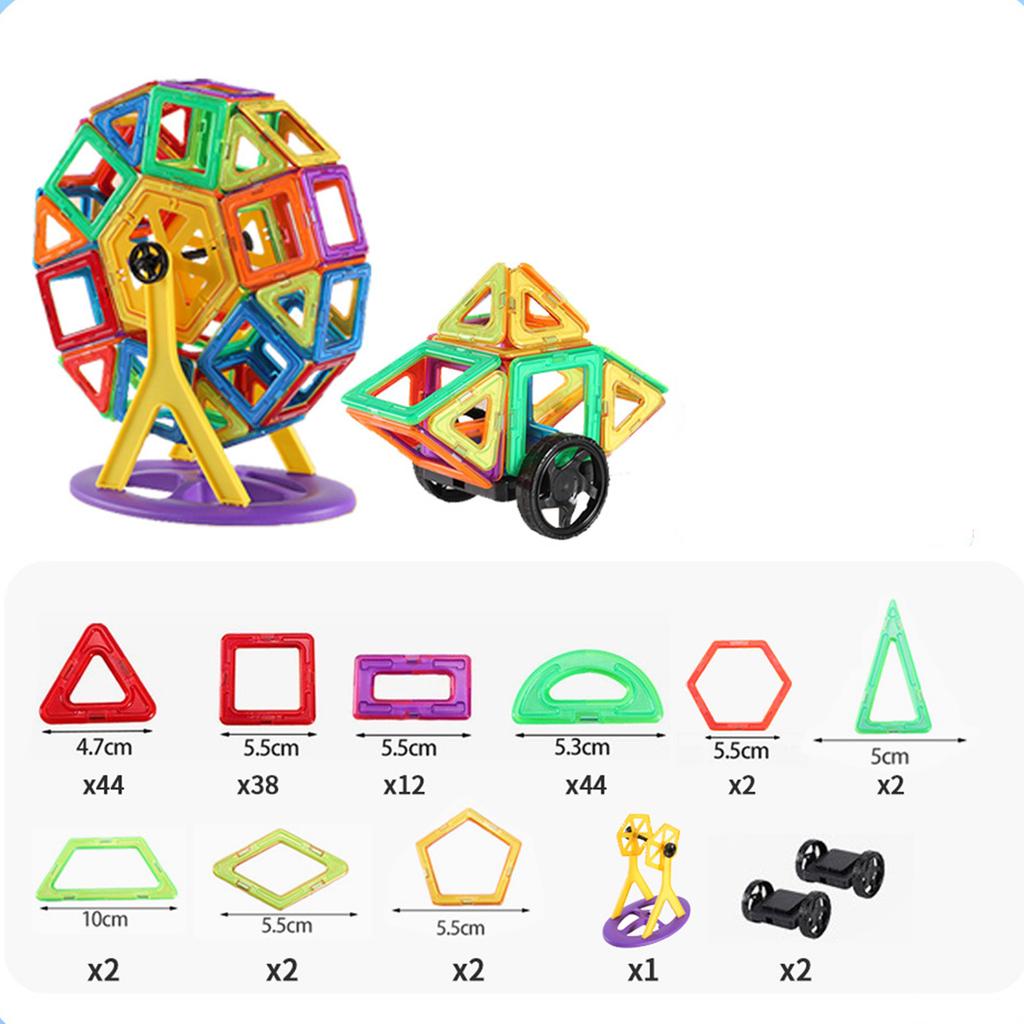 Magnetic Tiles Building for Kids - Strong Construction STEM Toys Set for Creative Play & Learning