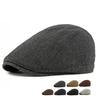 Autumn Winter Wool Cap Men's Beret British Vintage Forward Cap Velvet Warm Cap