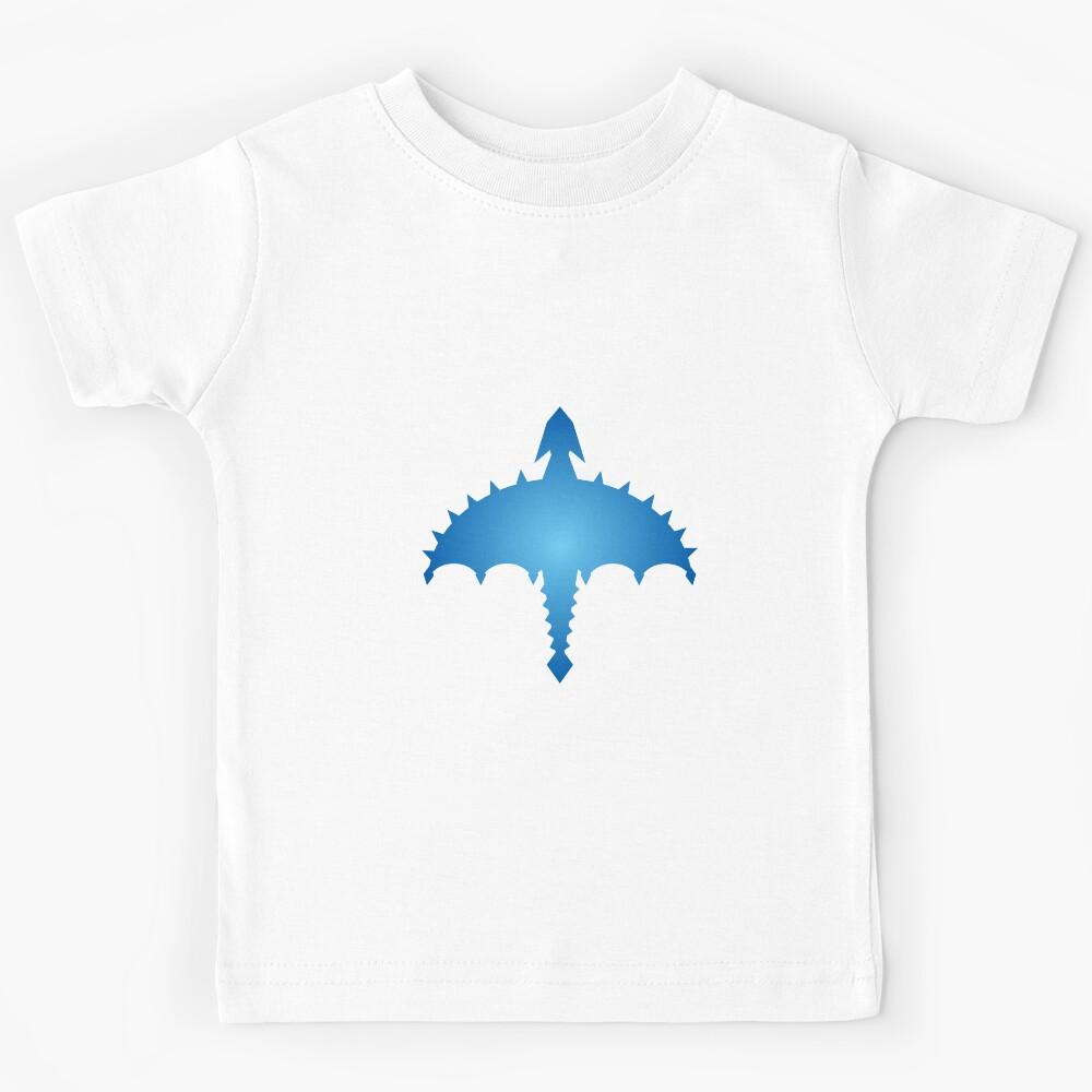 Blue Abstract Digital Cyber Heavy Metal Dragon Design Kids T-Shirt 150