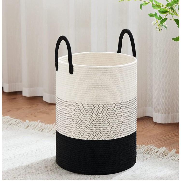 Korb aus gewebtem Baumwollseil im nordischen Stil für Wäsche, Spielzeug und Aufbewahrung