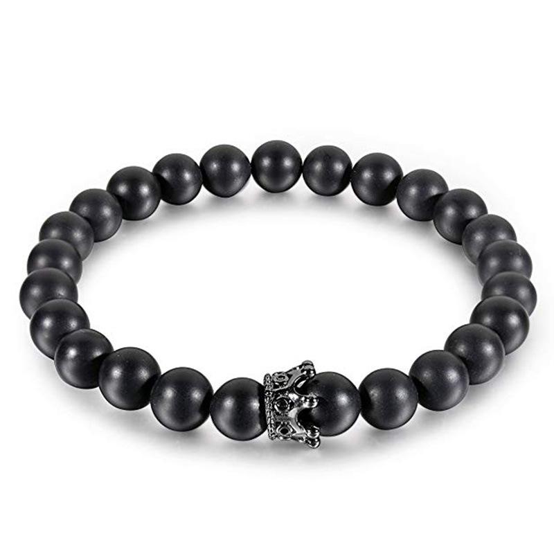 JYL TS Bracelet Couple s Crown  Beaded Elegant Strengthens Love & Dignity frosted жёлтый