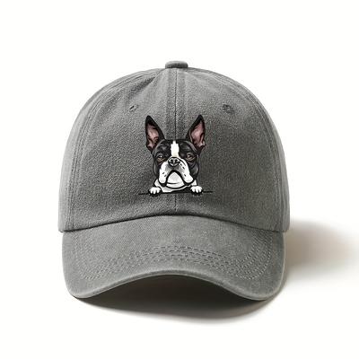 Cute Boston Dog Printed Baseball Hat with Casual Style, Perfect Gift for Daily Wear and Travel Pet Enthusiasts