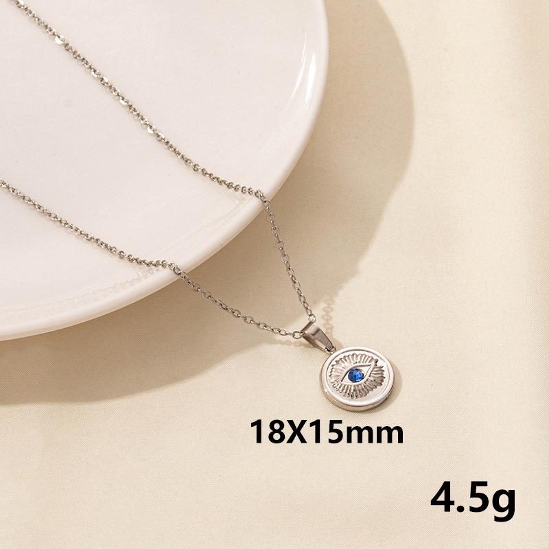 Stainless Steel Evil Eye Pendant Necklace: European & American Fashion Trend, Hip Hop Streetwear Style