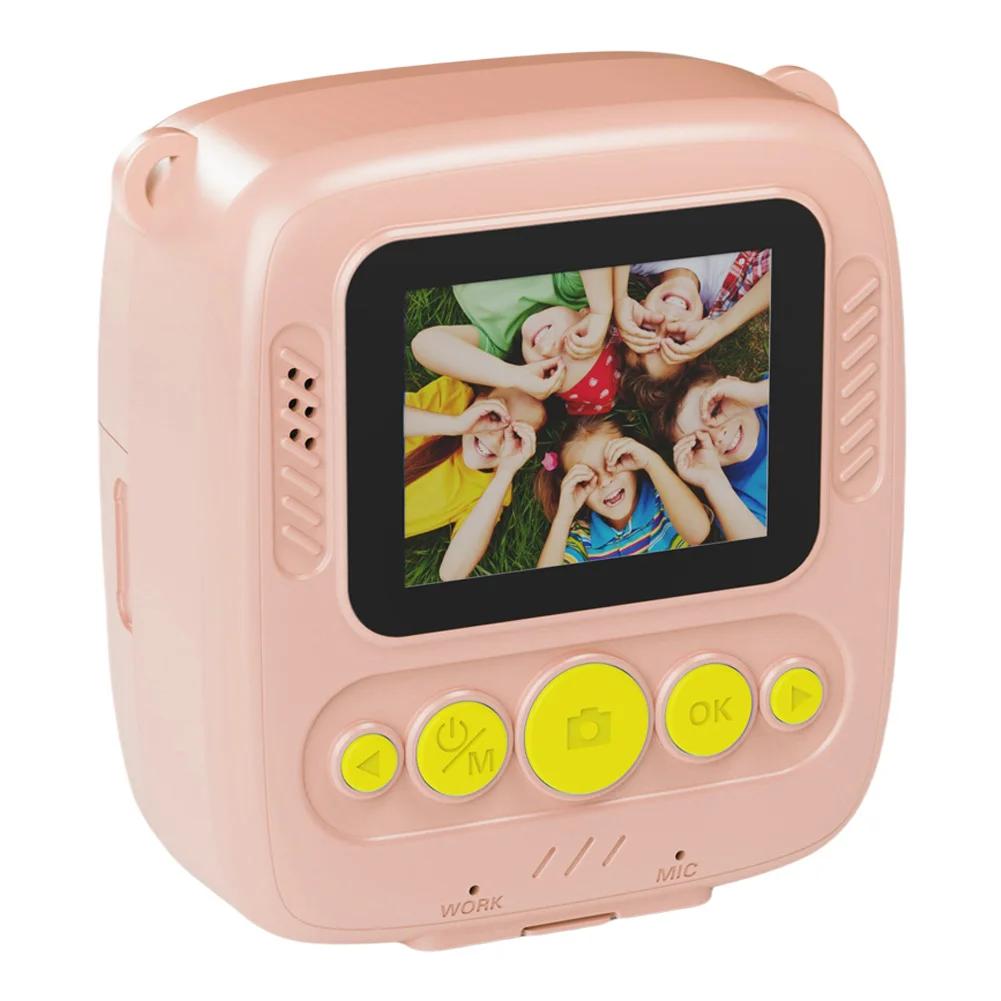 

1080P Thermal Print Camera with Print Photo Paper Kids Instant Photo Printing Camera USB Charging for 3-12 Year Old Girls Boys рожевий