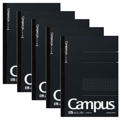 KOKUYO Campus Note 5mm Grid Ruled 40 Sheets Black X 5 Semi-B5