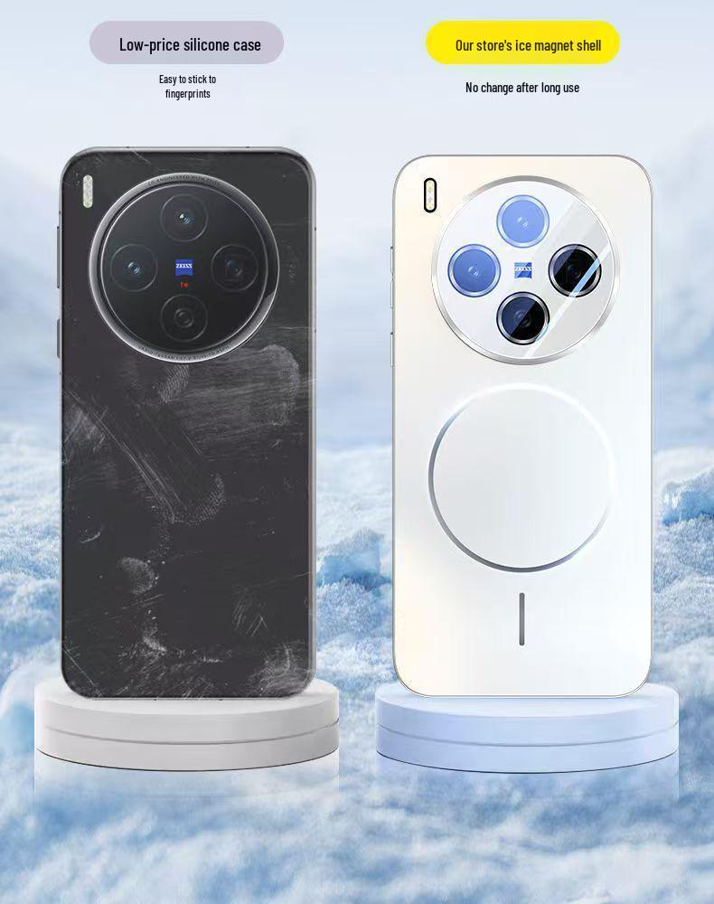 VIVOX300Pro Magnetic Frosted Case with Electroplated Laser Lens, Drop-Proof Full Coverage.