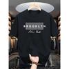 Sommer 2026 Brooklyn New York Gitterdruck T-Shirt für Herren Lässiges Rundhals-Kurzarm-T-Shirt _ Trendige Streetwear-Oberteile Ideal