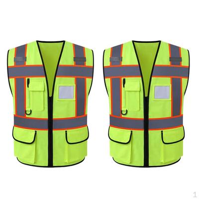 2 Stück Reflektierende Sicherheitsstreifen mit hoher Sichtbarkeit, Unisex-Erwachsene, Arbeit, Radfahren,