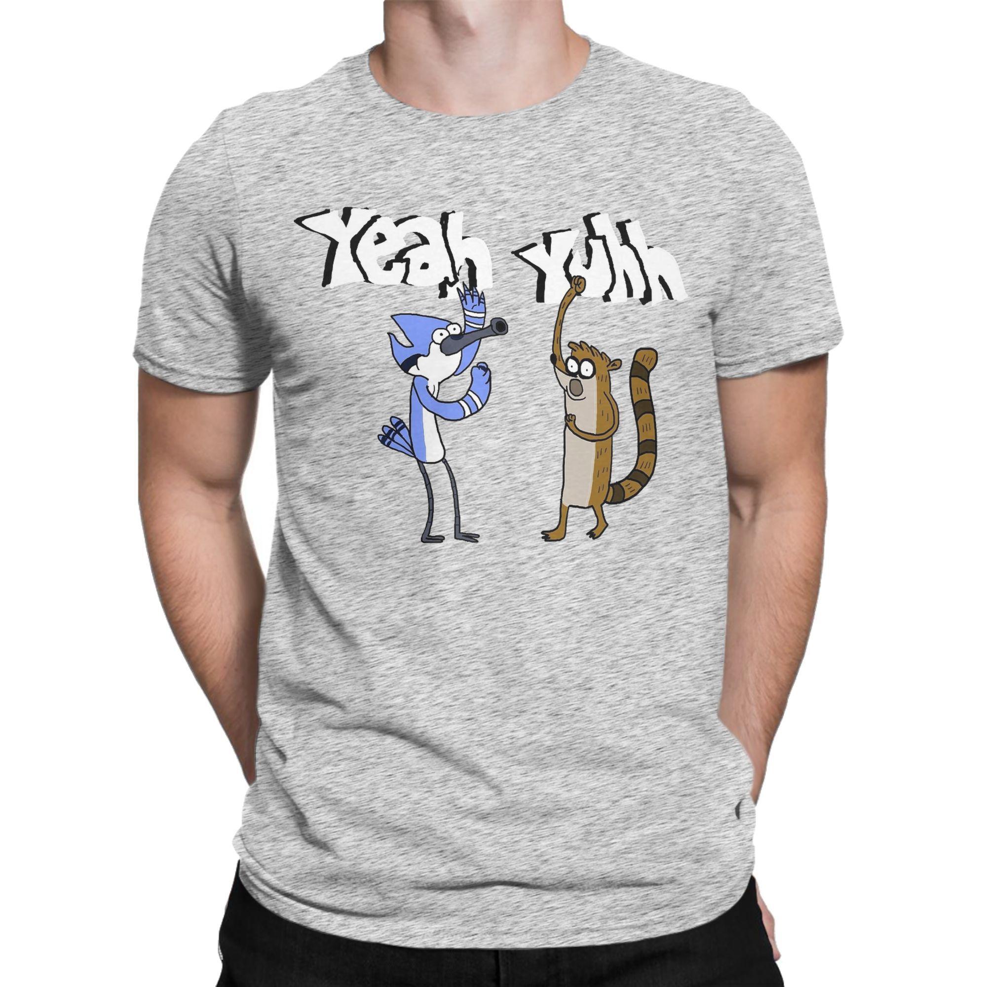 

Summer Yeah Yuhhh Mordecai and Rigby Regulars Show T Shirt For Unisex Pure Cotton Tee Shirt Short Sleeve Clothes 3XL