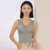 Women's Seamless Quick-Warm Sleeveless Vest with Puffed Wool and Silk