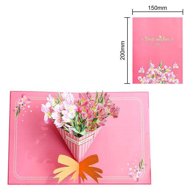 Popular 3D Handmade Christmas Bouquet Greeting Card