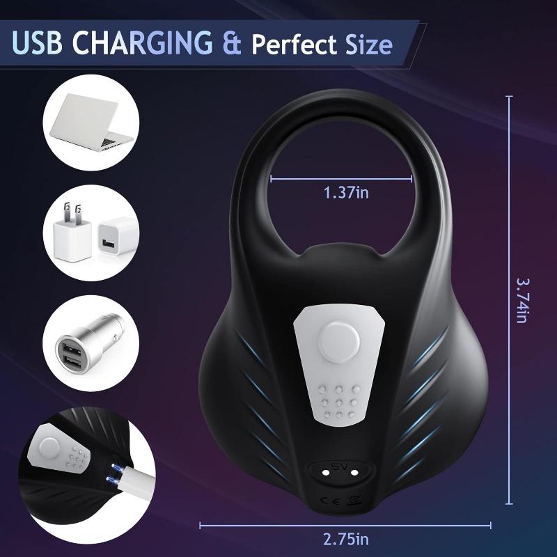 Cock Ring for Male Sex Toy Vibrator, Adult Male Couples Sex Toys for Men Silicone Penis Rings Pleasure with 9 Modes Vibrations