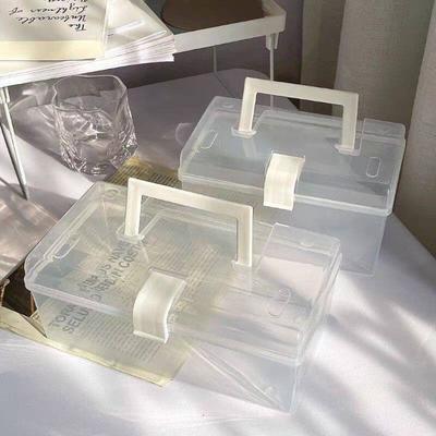 Transparent Plastic Storage Box Medical Boxs Organizer Stationery Mask Large-Capacity Portable Durable Container Box Household