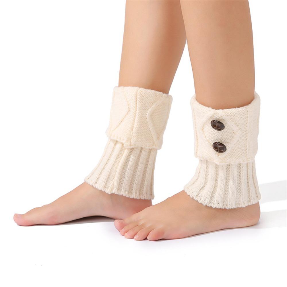 Buttons Crochet Knitted Leg Warmer Thermal Boot Cover New Short Leg Warmers  Autumn Winter