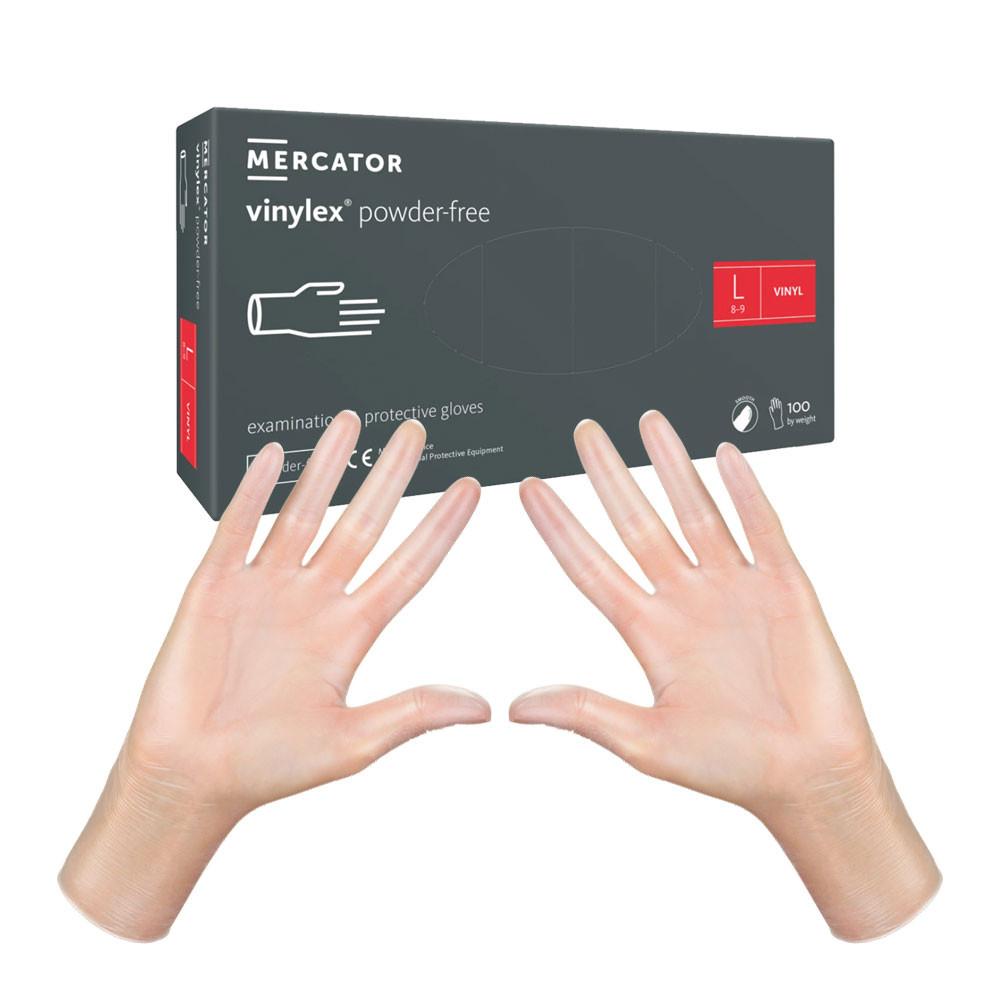Mercator Vinylex Powder-Free Transparent Vinyl Gloves 100 Pcs