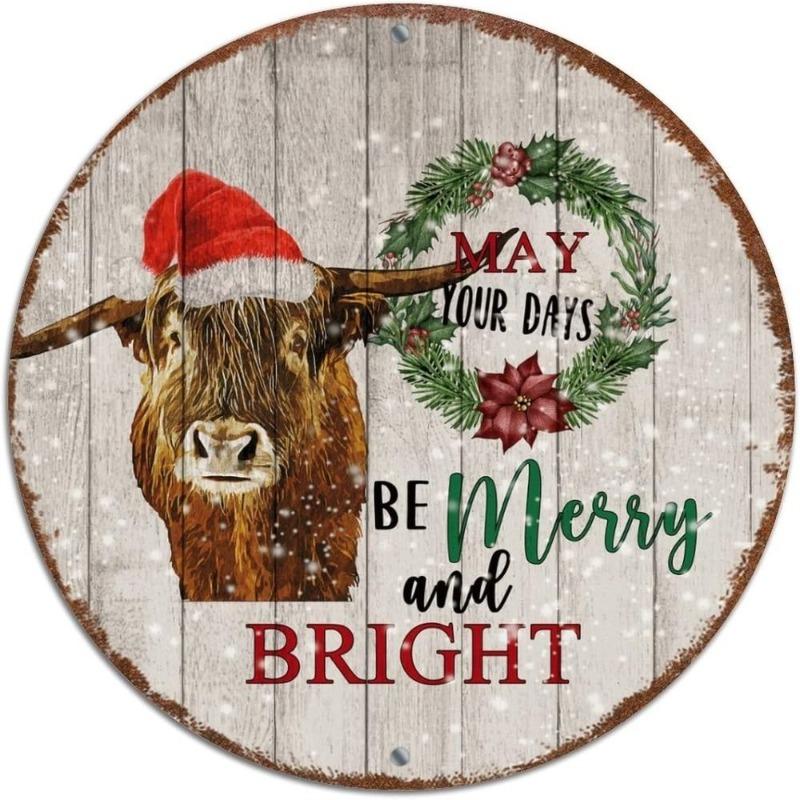 Hexenbesen Halloween Schild, Runde Aluminium Wandplakette 20x20cm