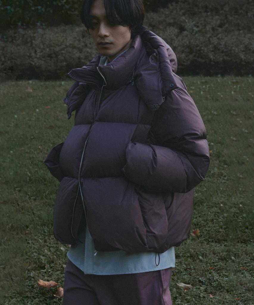 Youth Cropped Down Jacket - Burgundy