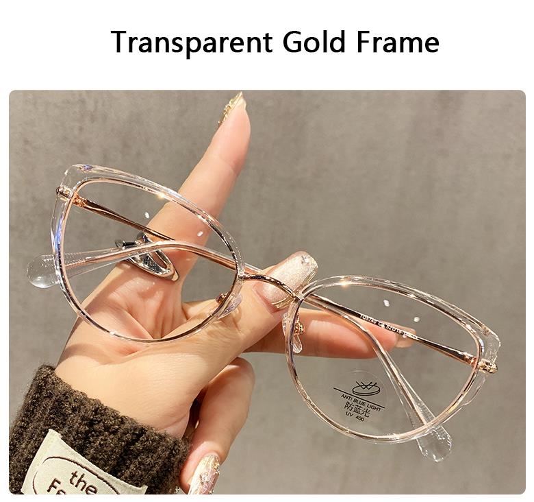 Luxury Women'S Cat Eye Anti-Blue Light Reading Glasses Europe-America Fashion Daily Use Korean Style Glasses