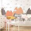 Stickers muraux enfants - Montagne Scandinave - Autocollant géant - H55 x L95 cm - Multicolore