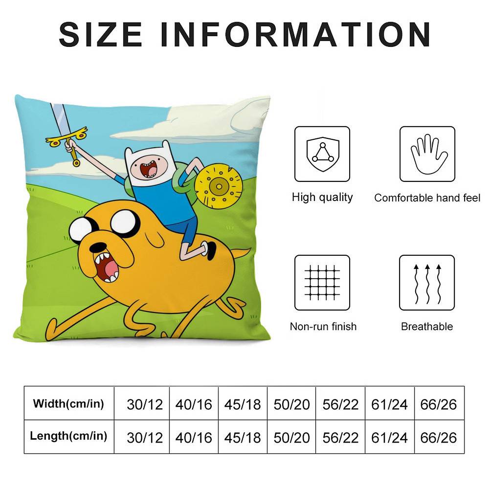 Cartoon A-AdventureS Time Pillow Case Sofa Living Room Bedroom Double-sided Printing Square Cushion Nap Time Pillow Case