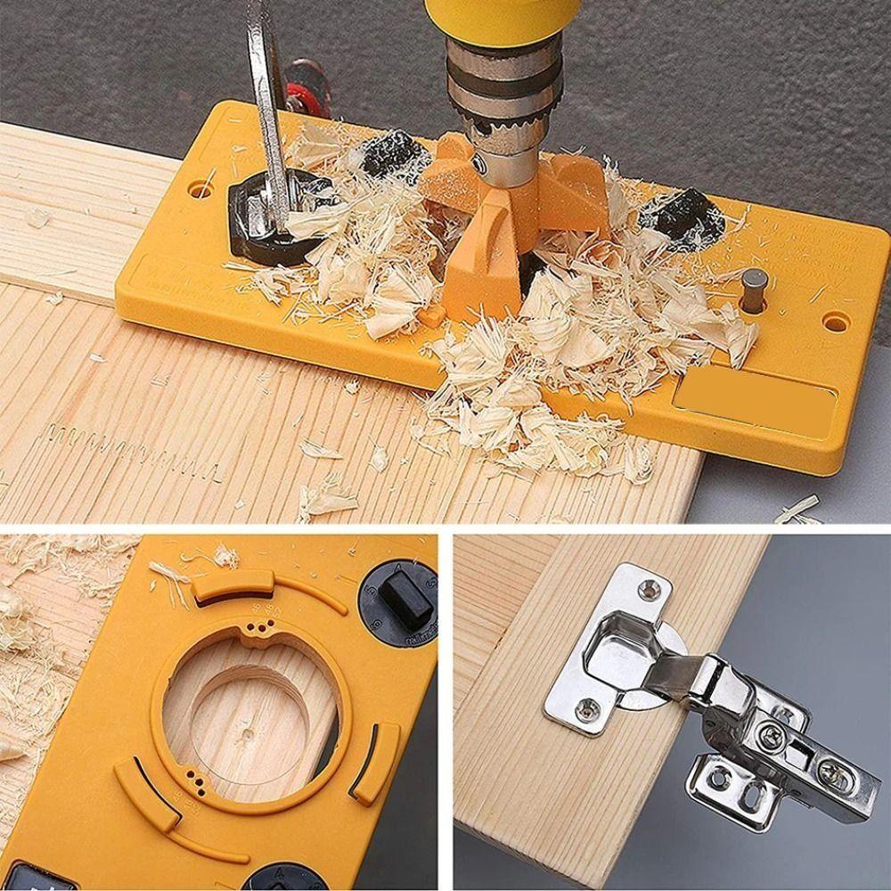 Drilling Hinge Hole Tool Kit Positioning Hinge Jig Durable Boring Guide  Woodworking
