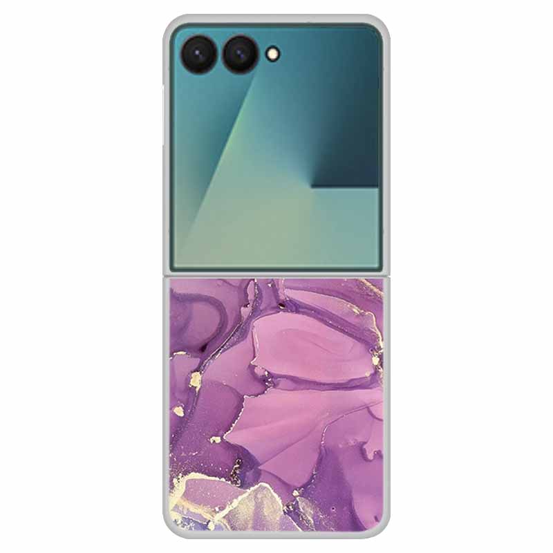 Funda For SAMSUNG Z Flip 7 Cases Marble Clear Hard PC Phone Back Cover for Galaxy Z Flip7 5G Back Cover ZFlip7 Transparent Shell