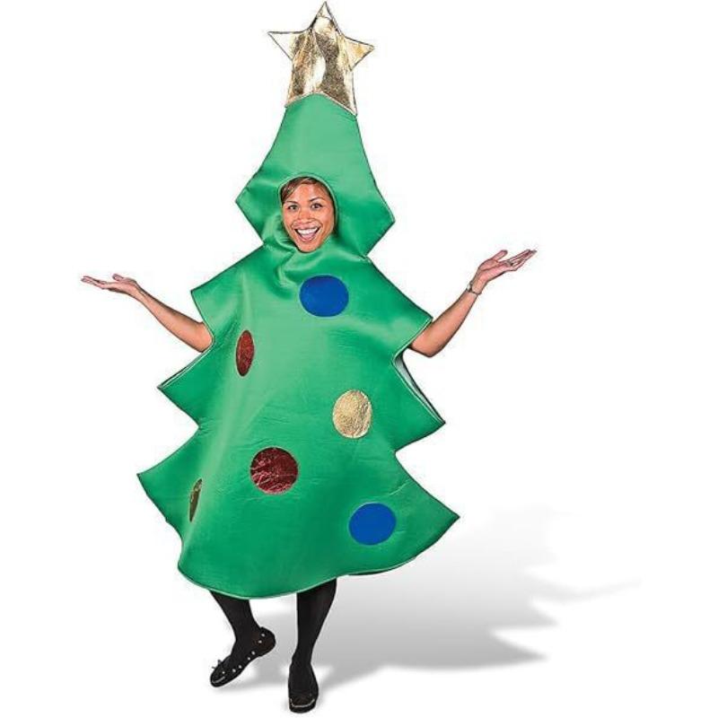 

Новый рождественский комбинезон одежда с отделкой в виде рождественской елки Мужская и женская взрослая одежда с рождественской елкой One Size