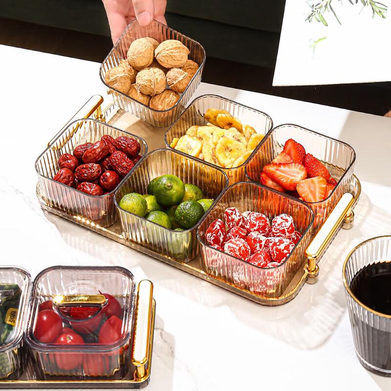 NHZHIW Transparent Partitioned Candy & Dried Fruit Serving Box
