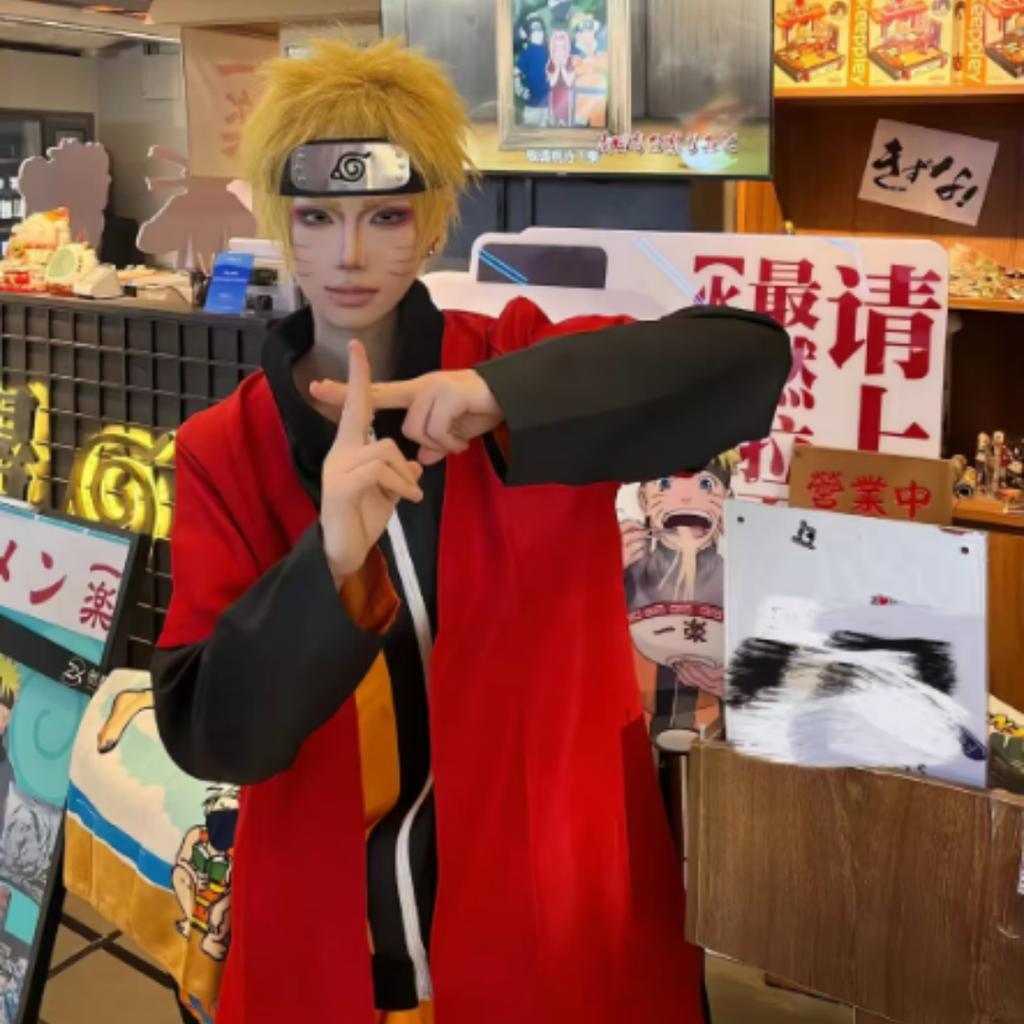 Uzumaki Akatsuki Cosplay Boys Girls Uzumaki Jacket Pants Headband Wig Props Child Uniform Kunai Halloween Costume