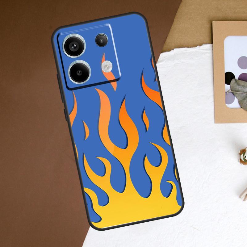 Flame Aesthetic Light Blue Fire Pink Case For Xiaomi Redmi Note 13 12 11 14 15 Pro Plus Redmi 15 13 10 10C 12C 13C 14C 15C Cover