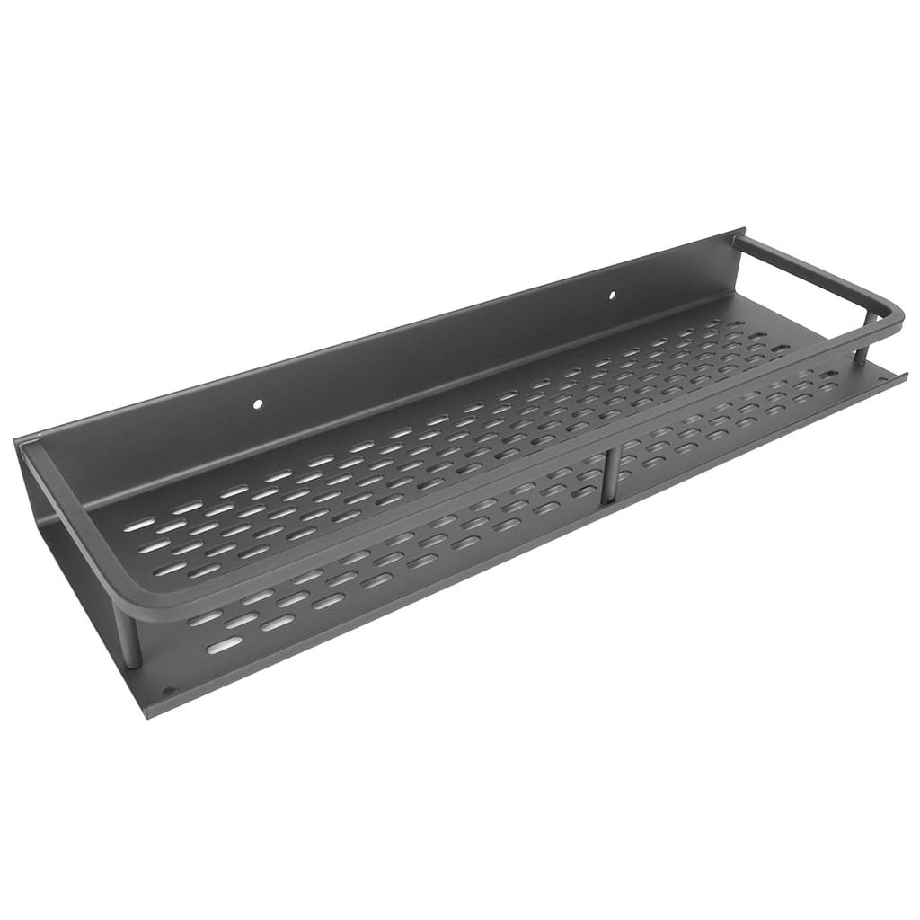 Wall Mounted Bathroom Shelf Punch   Draining Hole Space Saving Floating Shelf 40cm Gray