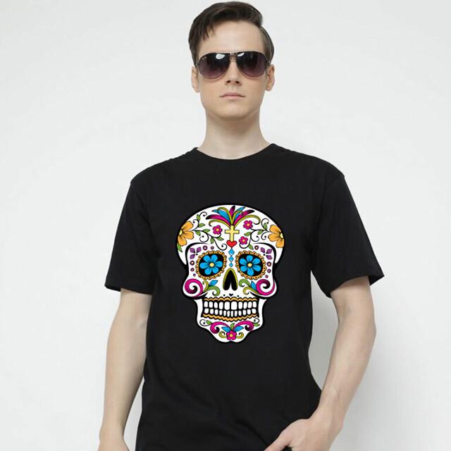 Tshirt Aztec Skull New Cotton T-SHIRT Unisex Tees S разноцветный
