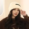 Japanese couple wool pile hat men's and women's autumn and winter versatile Korean version knitted hat warm big head loose hat