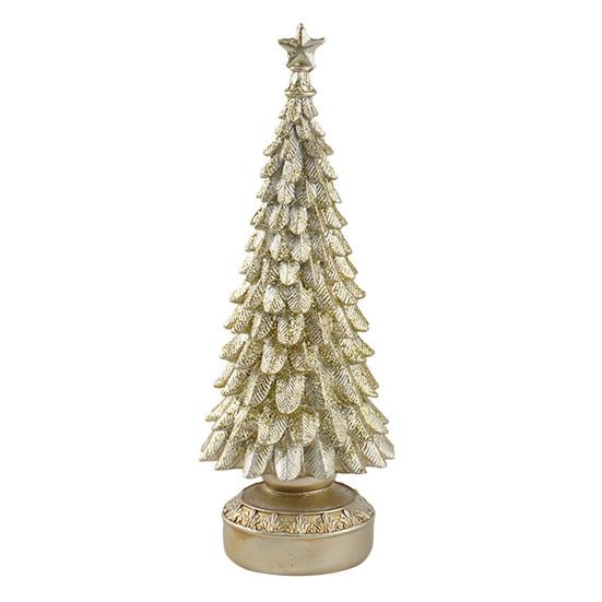 Resin Christmas Tree Figurine Small Tabletop Christmas Tree Decoration with Star Topper